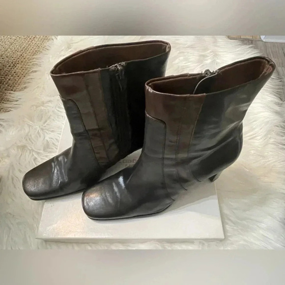 Liz Claiborne Flex Trinity Leather Ankle Boots Reddish Brown Size 8.5 - Picture 5 of 14